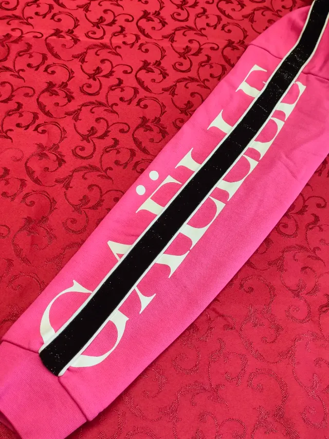 Felpa rosa donna con logo