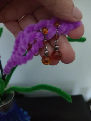 Pendientes Plata y Ámbar