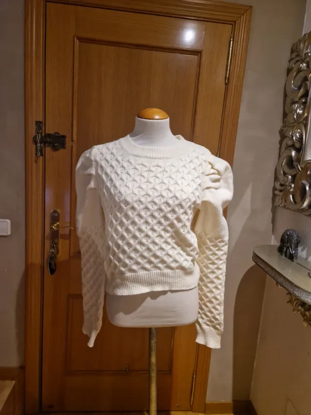 Jersey punto ochos blanco