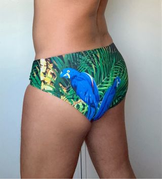 Bañador ZARA Talla M Estampado Hojas