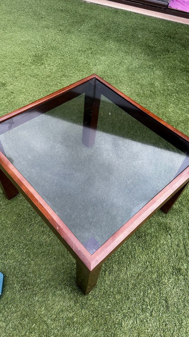 Mesita de centro madera y cristal