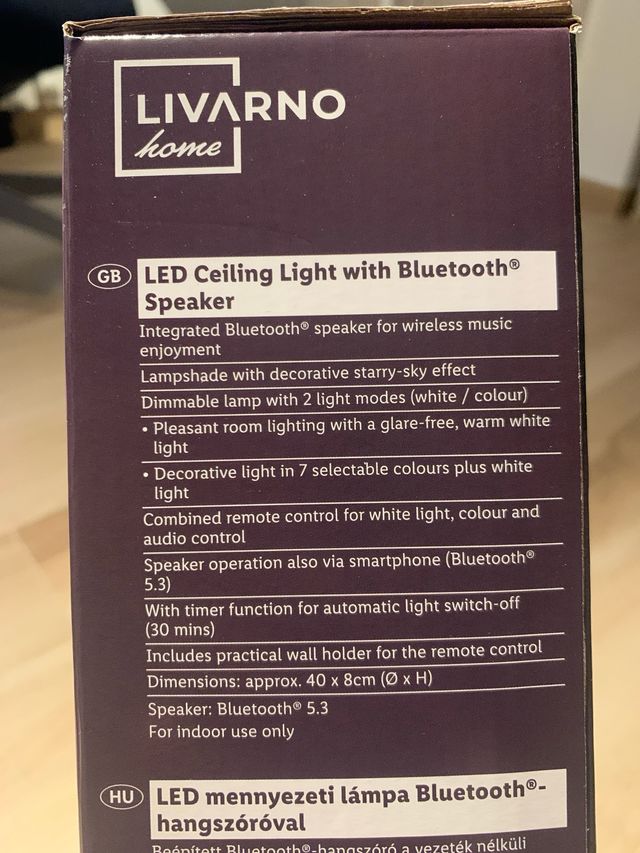Lámpara Techo LED Livarno Bluetooth