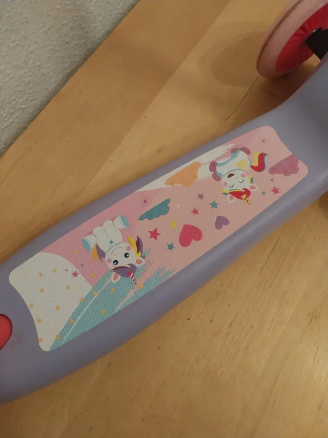 Patinete Infantil Unicornio Morado y Rosa Nuevo