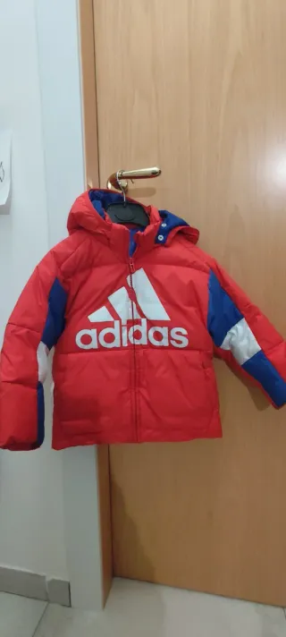 Piumino Adidas Bambino Rosso Taglia 98