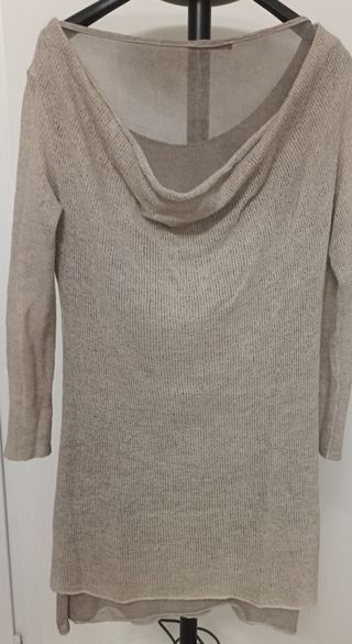 Maxi pull vestito beige taglia M