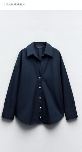 Camisa de mujer de ZARA azul marino sin estrenar