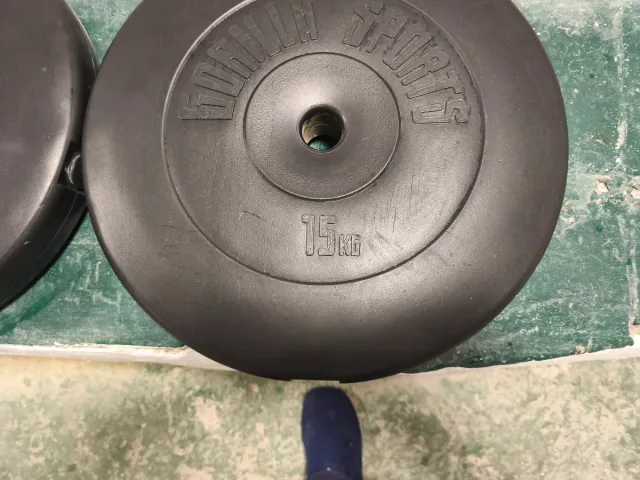 Discos de pesas 15, 10 y 5 kg (3 parejas)