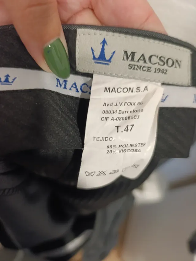 Traje Macson gris hombre