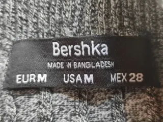 Bershka Jersey Gris Cuello Alto Talla M