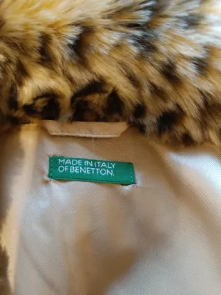 Giacca pelliccia leopardata Benetton bambina