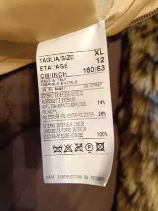 Giacca pelliccia leopardata Benetton bambina