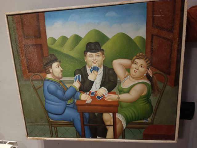 Dipinto Botero Uomini che giocano a carte