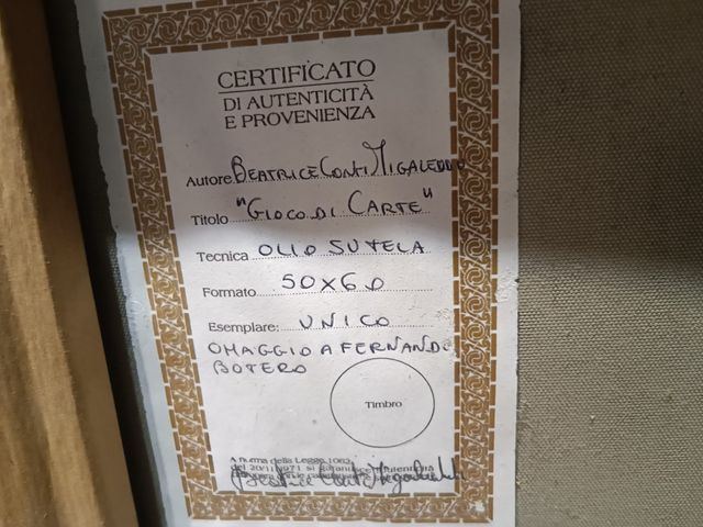 Dipinto Botero Uomini che giocano a carte