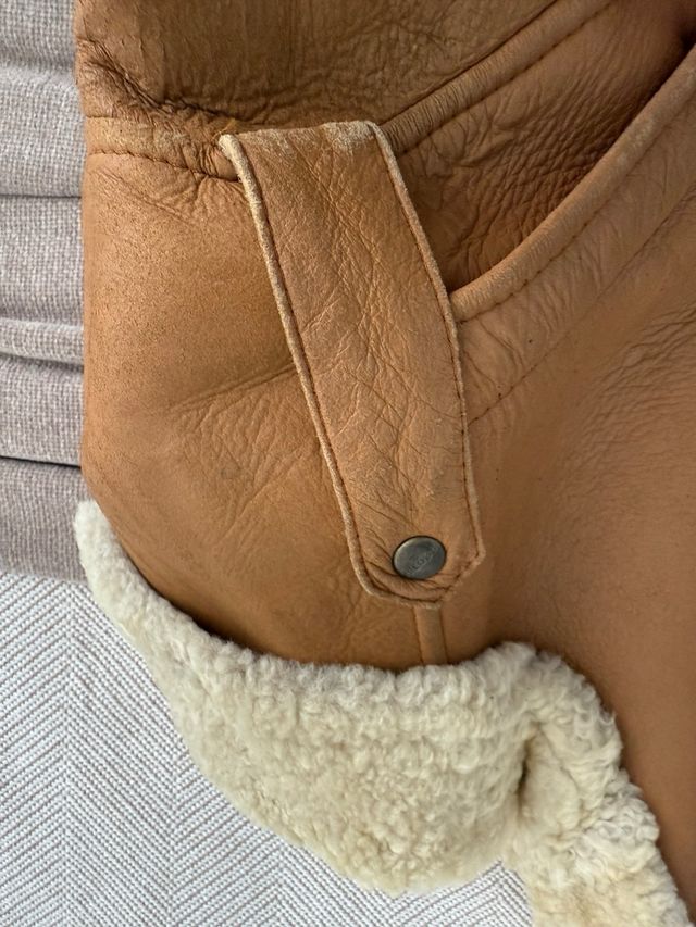 Cazadora Piel Borreguito Vintage Marrón