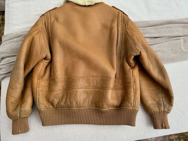 Cazadora Piel Borreguito Vintage Marrón
