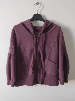 Felpa Deha con cappuccio e zip viola