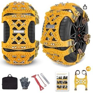 6 piezas cadenas de nieve universales para coche