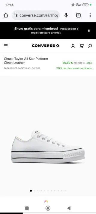 Converse All Star Plataforma Blancas