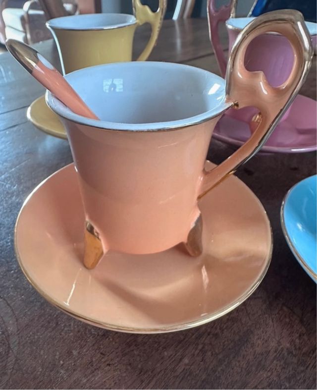 Juego 5 tazas café diseño original