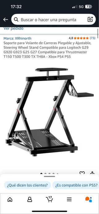 Soporte Volante Gaming Negro