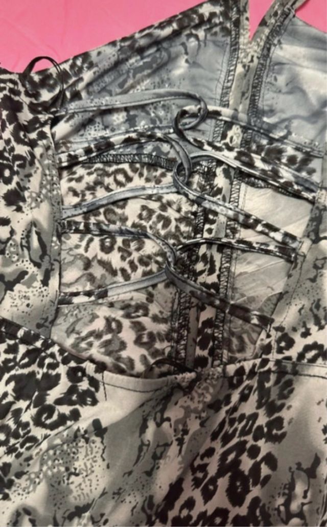 Vestido Mini Fiesta Talla S Animal Print