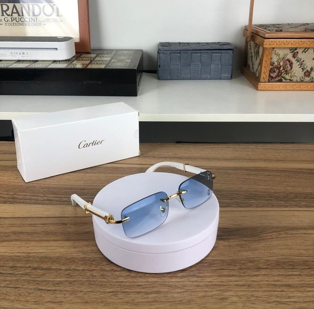 Gafas Cartier – Azul con montura dorada y blanca |