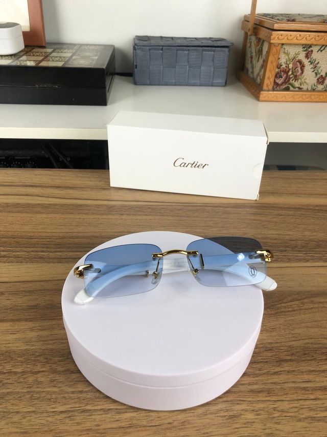 Gafas Cartier – Azul con montura dorada y blanca |