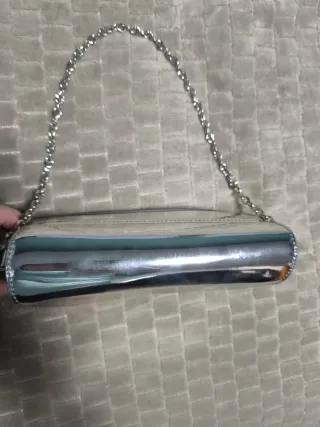 Bolso MNG plateado mano/hombro