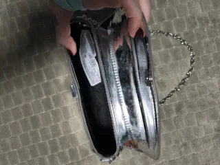 Bolso MNG plateado mano/hombro