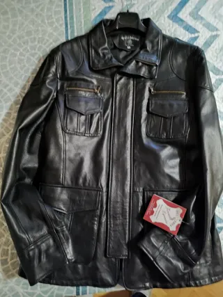 Chaqueta de Piel Negra Caballero diseño italiano