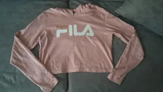 Camiseta Fila Crop Top Rosa de algodon Talla XS