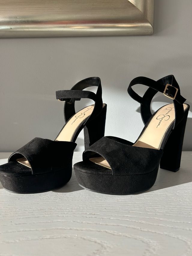 Sandalias de tacón negras Jessica Simpson