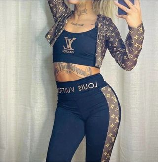 Conjunto Deportivo Louis Vuitton Mallas Top Chaqué