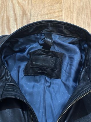 Chaqueta Cuero Massimo Dutti Negra