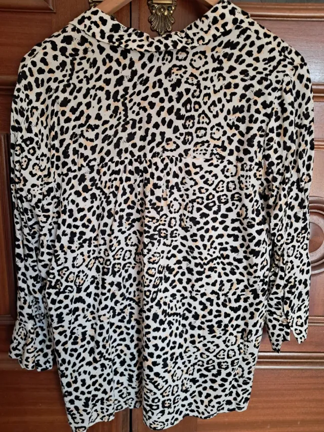 Camisa Leopardo Manga Tres Cuartos Talla M