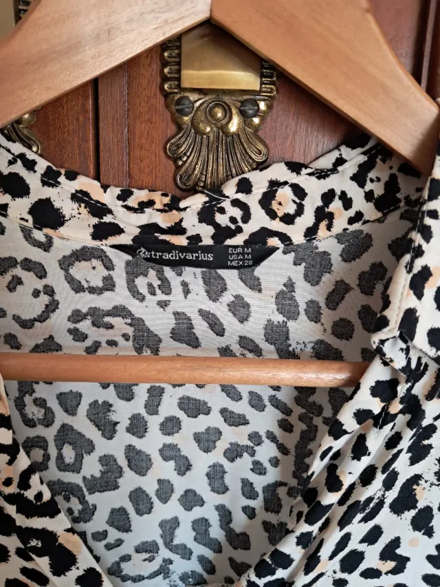 Camisa Leopardo Manga Tres Cuartos Talla M