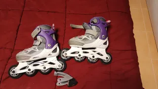 Patines niña Oxelo morado y gris