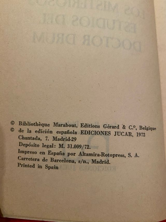 Los misteriosos estudios del Doctor Drum, 1972