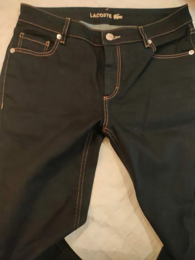 Pantalón vaquero mujer Lacoste azul oscuro