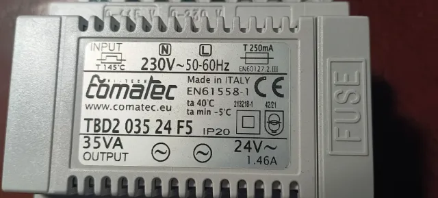 Alimentatore Comatec 24V AC 35VA TBD2 035 24 F5