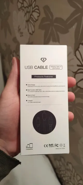 Cable Carga Retráctil Makita Azul Turquesa