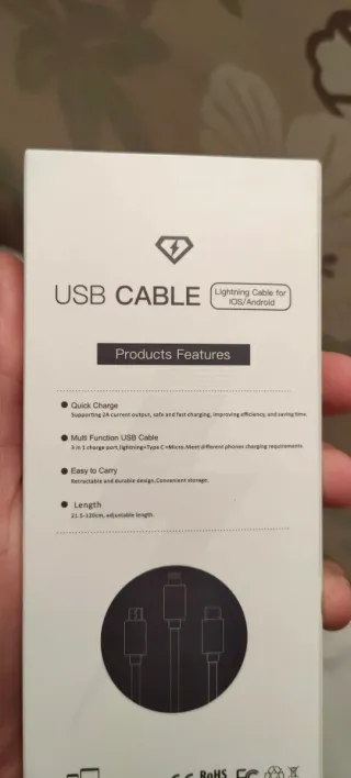 Cable Carga Retráctil Makita Azul Turquesa