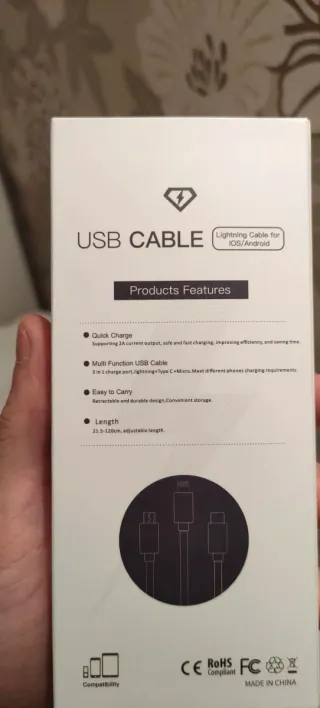 Cable Carga Retráctil Makita Azul Turquesa