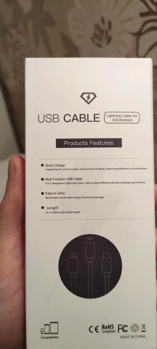 Cable Carga Retráctil Makita Azul Turquesa