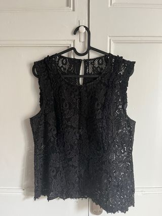 Conjunto fiesta 2 piezas encaje negro benetton