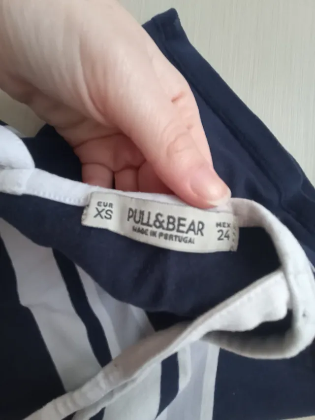 Top tirantes azul y blanco