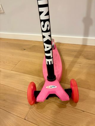 Patinete infantil 3 ruedas rosa ruedas con luces