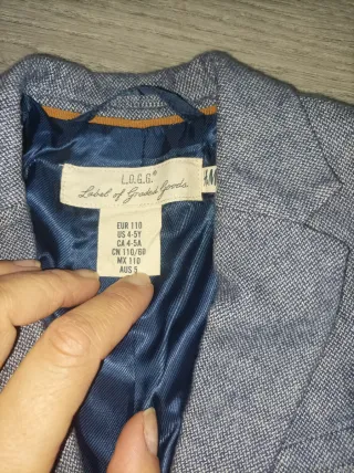 Blazer niño 4-5 años azul con coderas