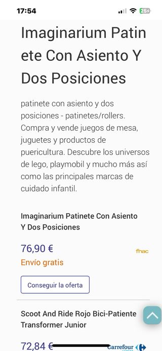 Patinete Imaginarium con asiento 2 posiciones