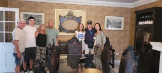 Pantalón vaquero estampado mujer